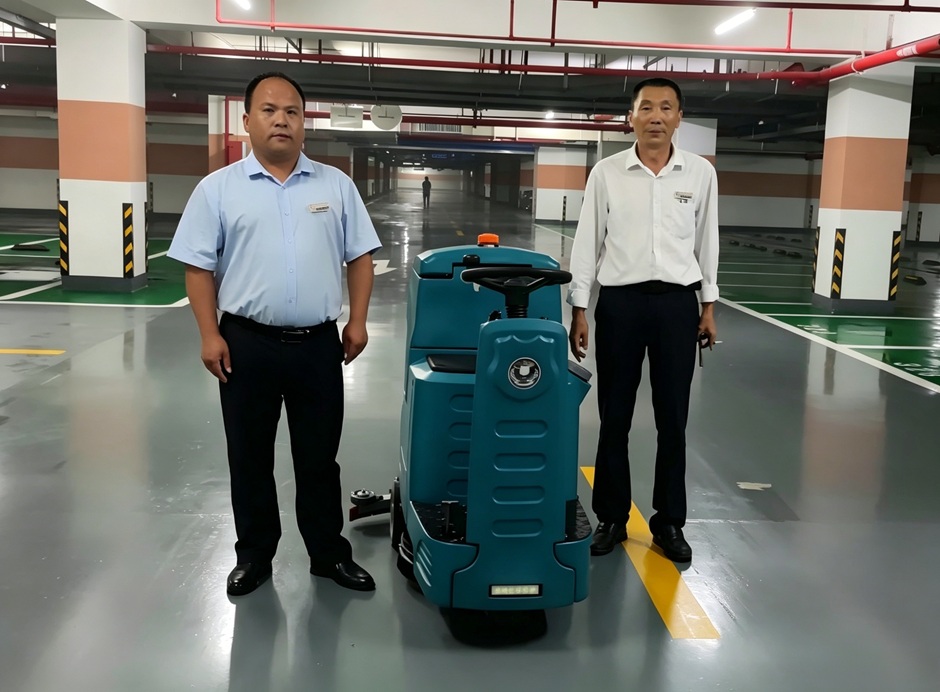 洁士驾驶式洗地机入驻武义上顶鎏园